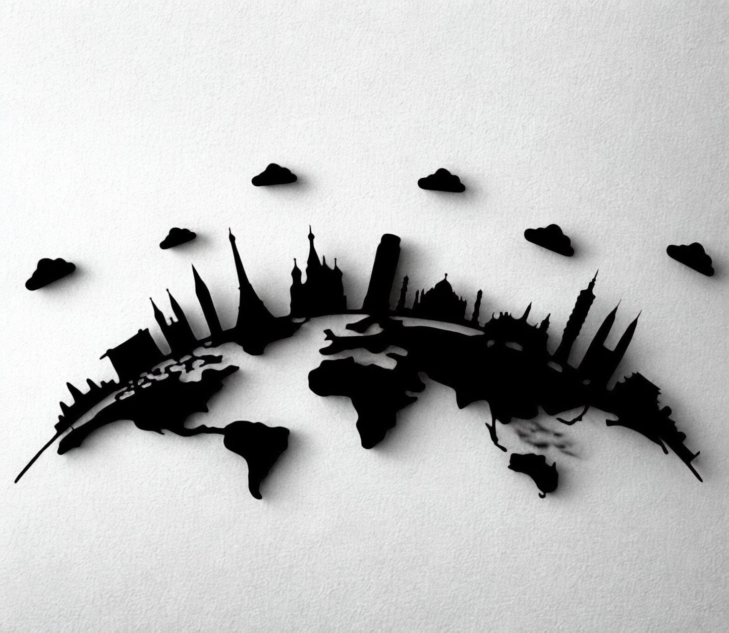 City&Clouds Metal Wall Decor