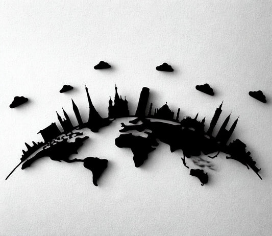 City&Clouds Metal Wall Decor