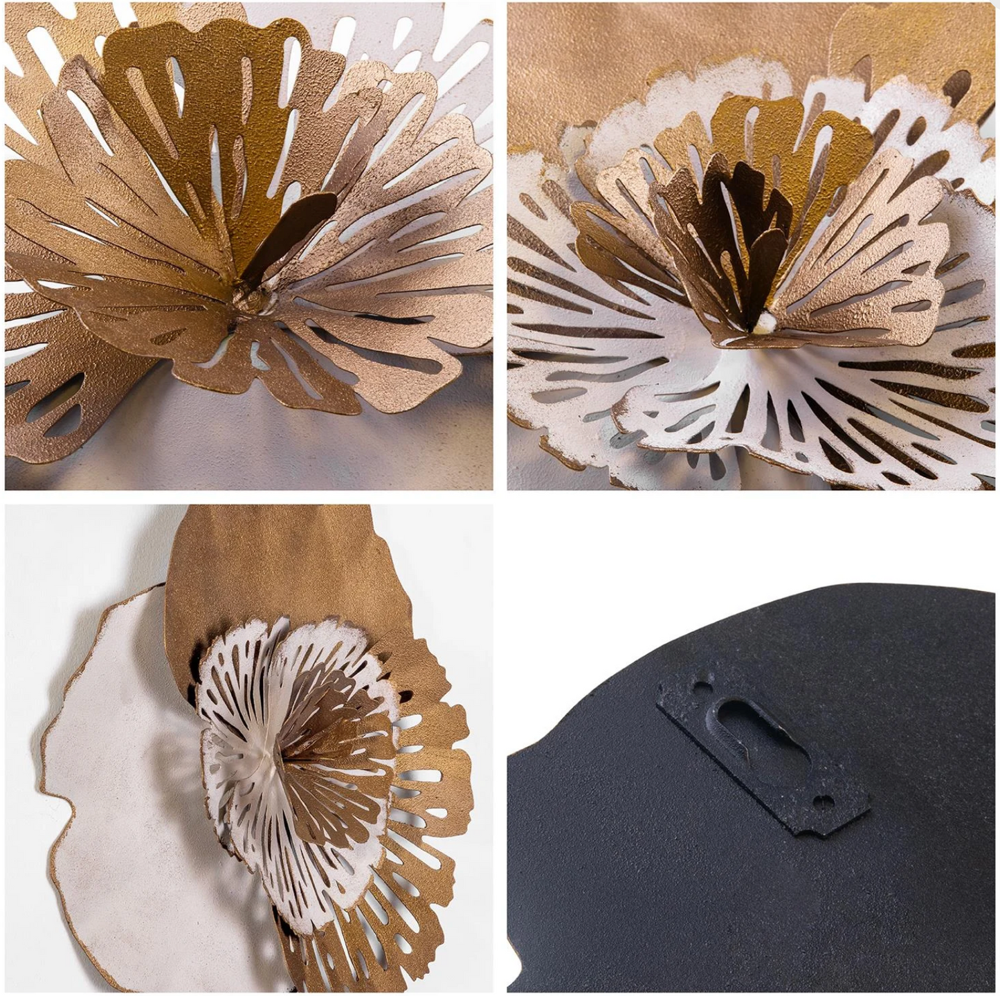3 Flowers Metal Wall Decor